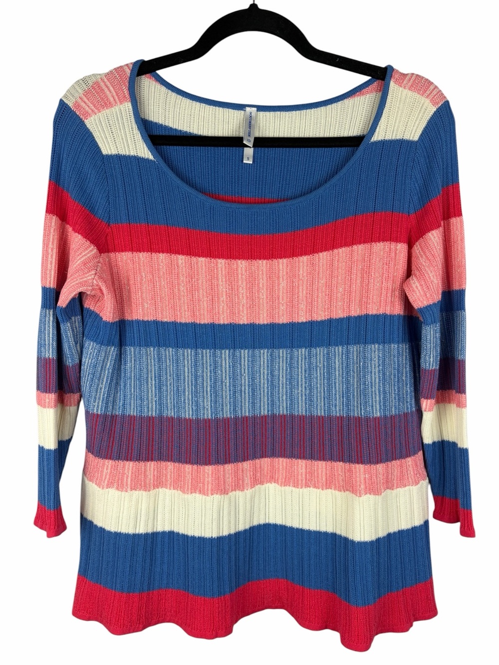 Southern Tide Women’s Small Silk Blend Striped Ribbed Sweater Coastal Preppy